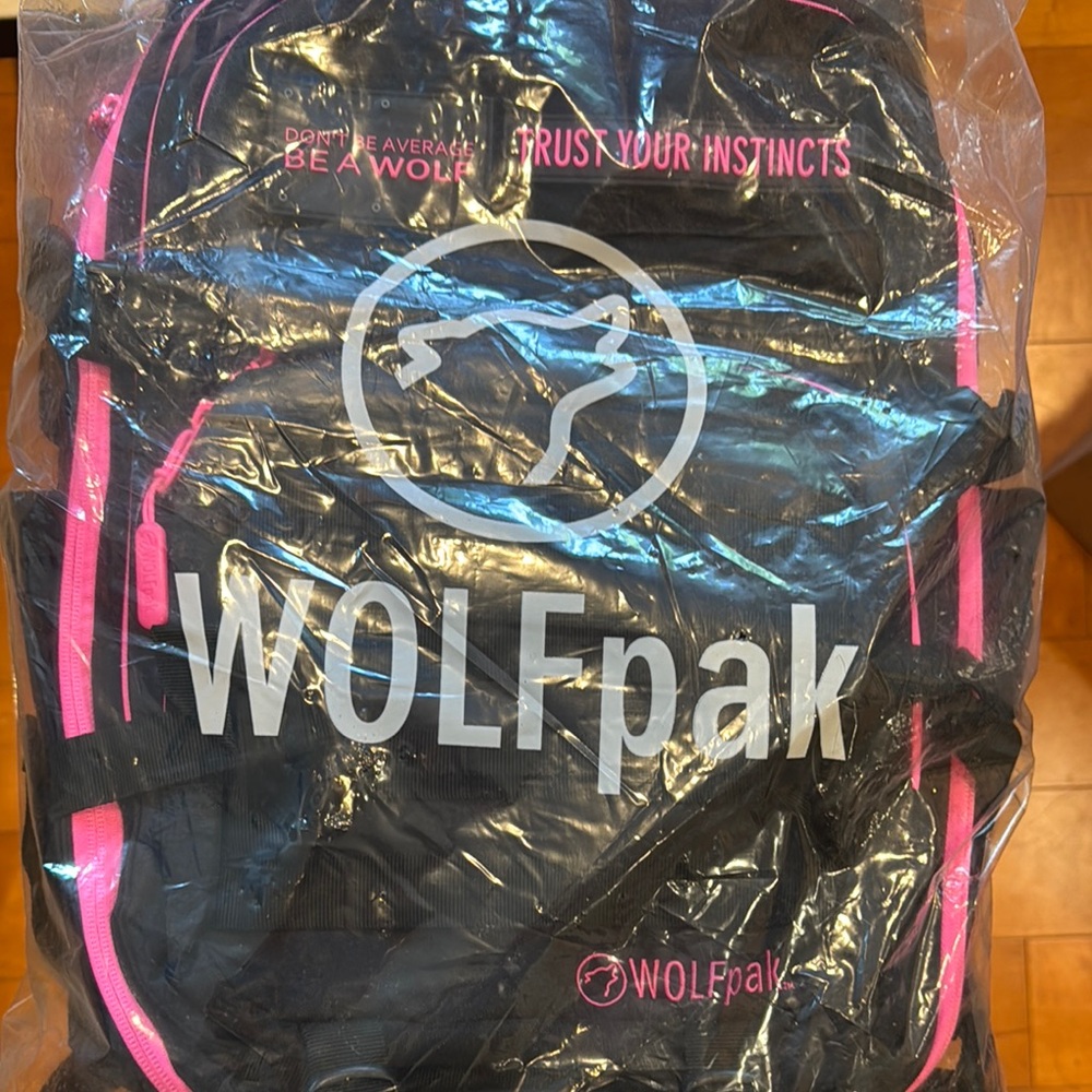 WOLF Black and Pink Tactical Backpack